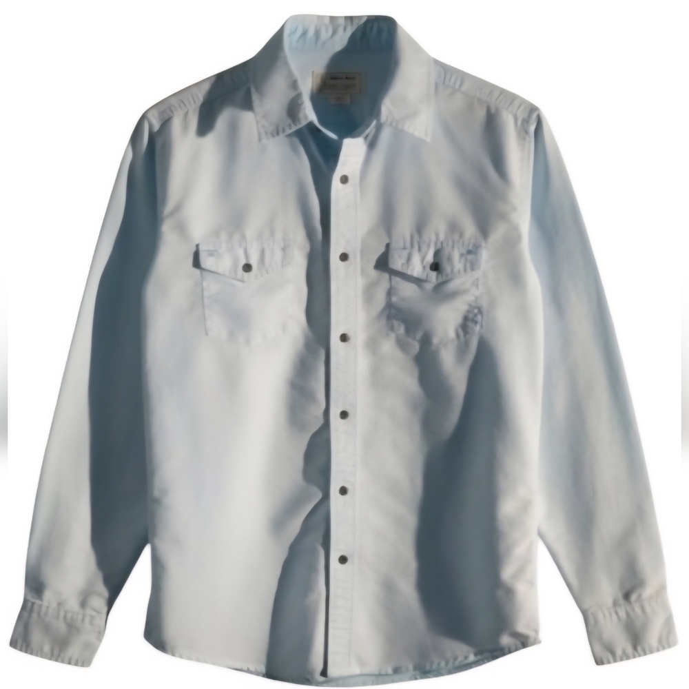 Vintage 1990s Colours by Alexander Julian Men's Blue Long Sleeve Button-Up Shirt